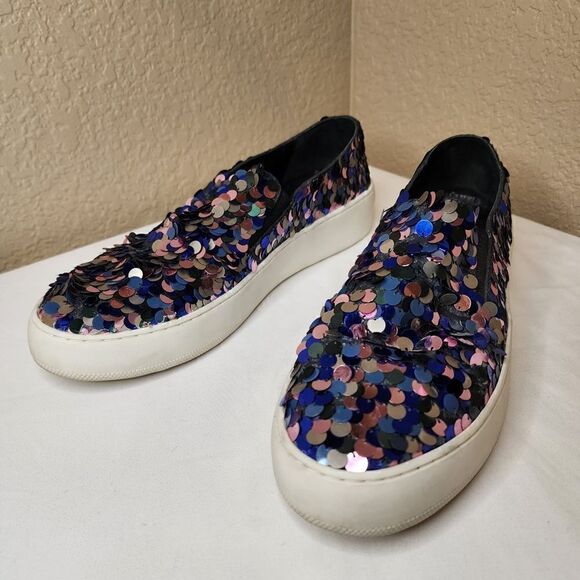 Free People- Women’s Bouquet Slip On Sneaker Multi Color Sequins, Size 40 - Picture 1 of 11